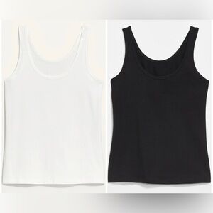 Old Navy First-Layer Tank Tops in Black and White (NWT)